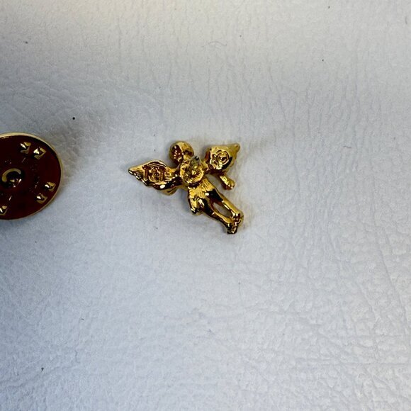 Treasures & Trinkets Guardian Angel Pin Gold-Tone Cherub Small Dainty - Picture 3 of 5